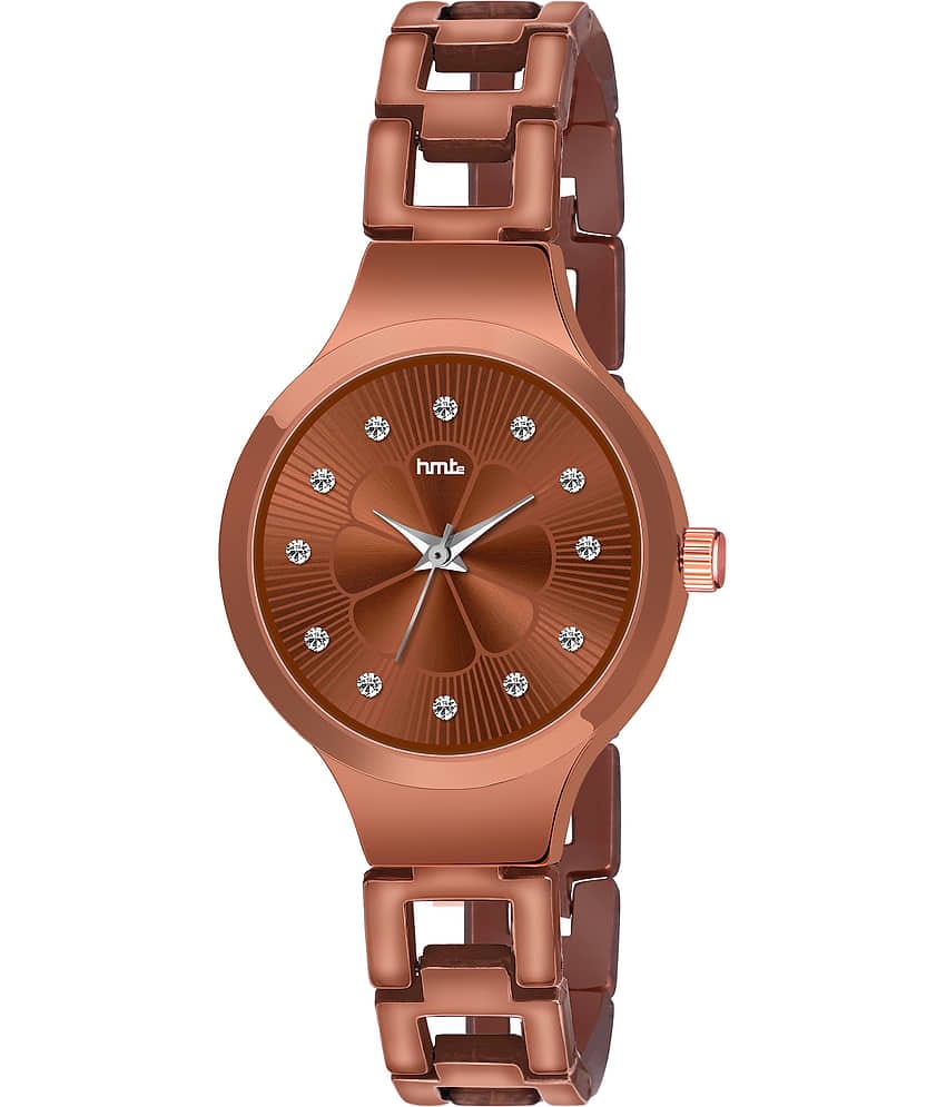 HMTe - Brown Metal Analog Womens Watch