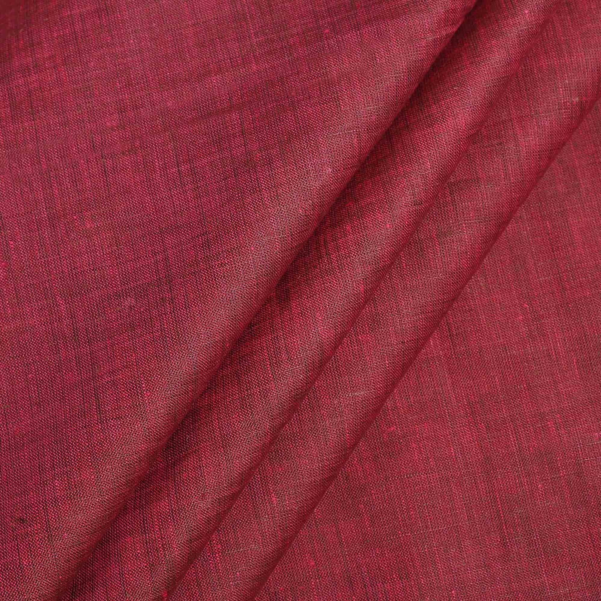 Light Maroon & Black  Linen-1 Meter