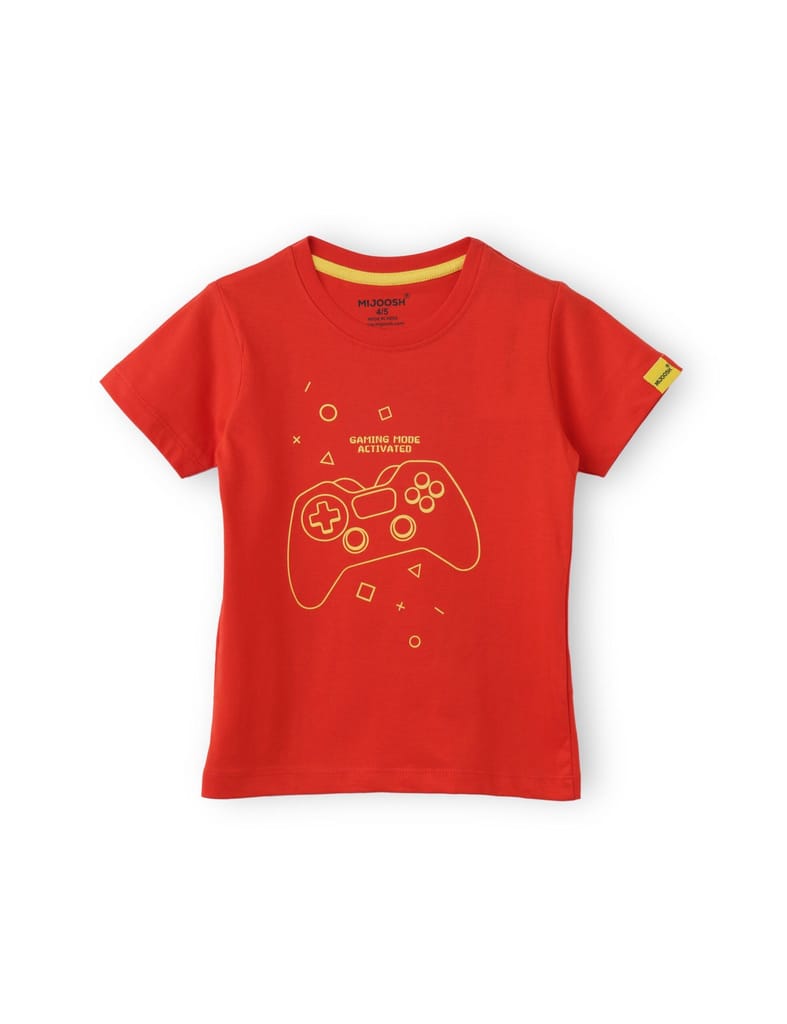 Top Kids Boys T-Shirt Fiery Red / Grey Heather Mélange, Soft Cotton, Ages 2-6 (2pcs pack) 2025 a