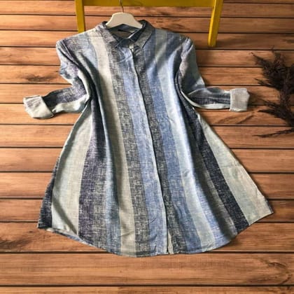 Blue Ocean Color Line Designing Fancy Kurta Top by GlamaStitch-M