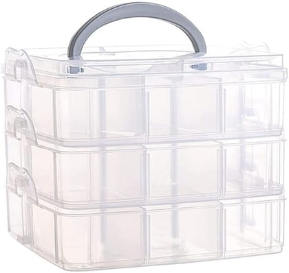 36 Grid Transparent Plastic Box Compact Storage Solution