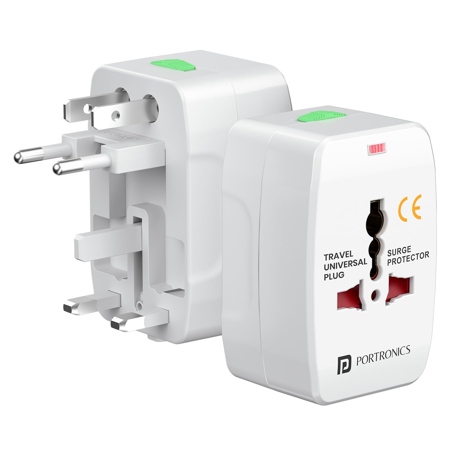 Portronics Juicemate Go Universal Travel Adapter with 6A AC Socket Output,Universal AC Socket, All in One International Travel Fast Charging Adapter,Suitable for 180plus Countries US,UK,EU,AUS,Etc(White)