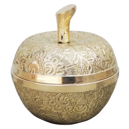 Brass Apple Shape Home Decor Bowl | Elegant Showpiece, Height : 2.8 Inch (FMAS316 E)