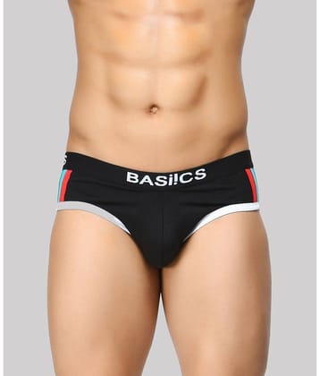 BASIICS By La Intimo Pack of 1 Spandex Briefs For Men's ( Black )