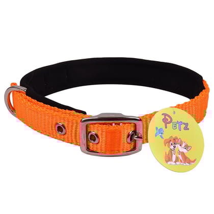 Petz Pure Nylon Padded Collar 1.25 inch Orange 25mm