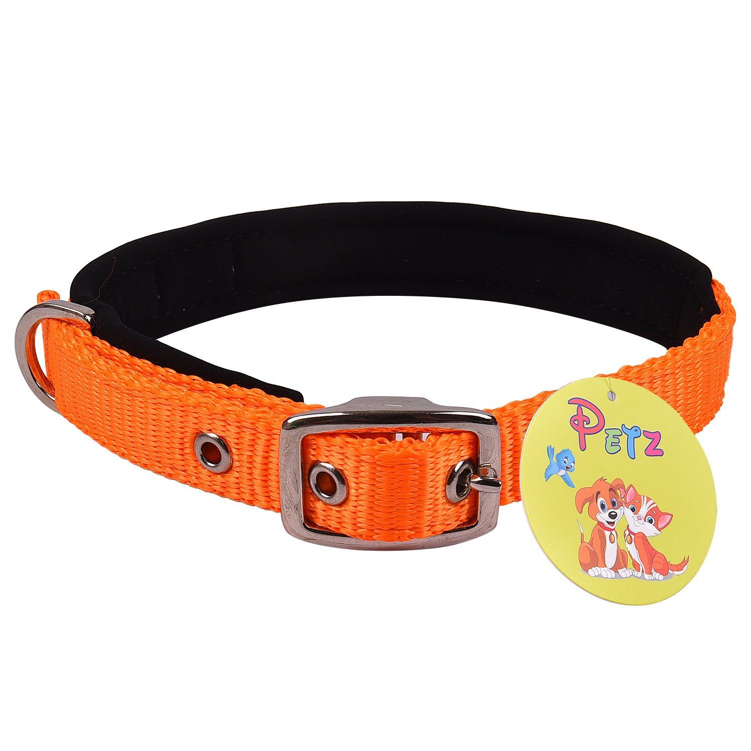 Petz Pure Nylon Padded Collar 1.25 inch Orange 25mm