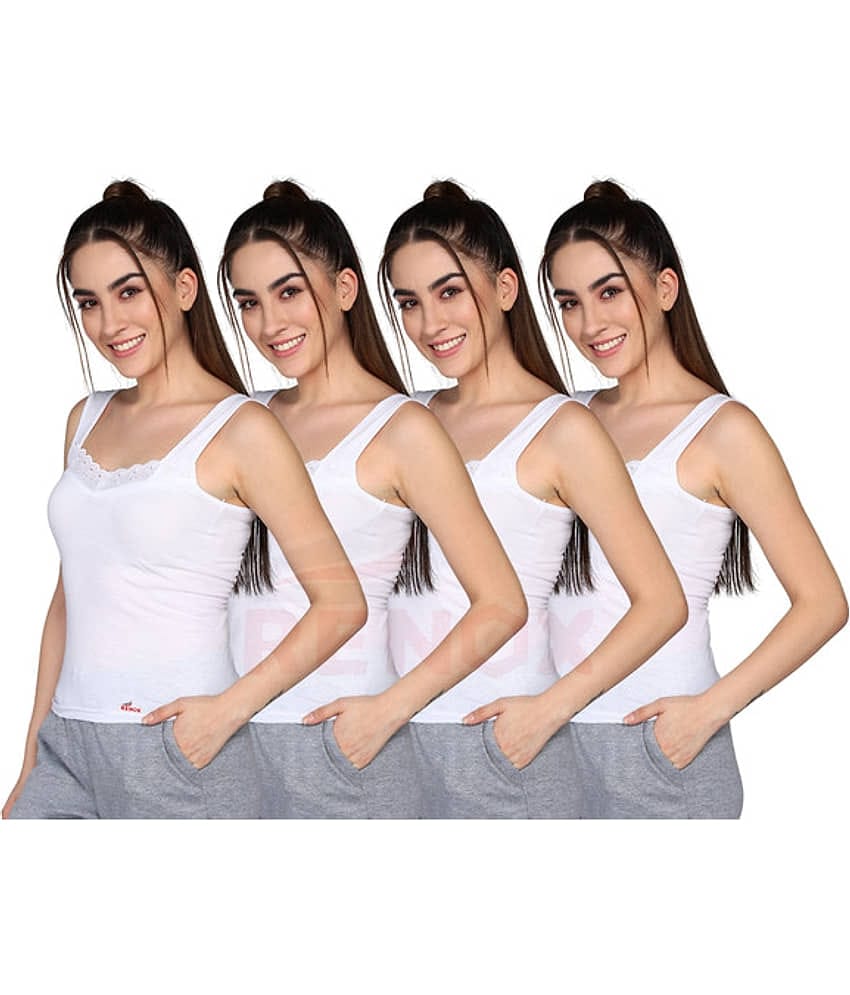 Renox Pack of 4 Cotton Camisoles ( white )