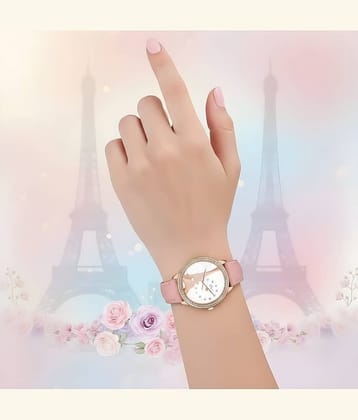 DECLASSE Pink Leather Analog Womens Watch