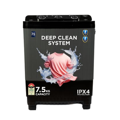 Midea 7.5 KG Semi Automatic Top Loading Washing Machine, Rust proof Body with 1300 RPM (MWMSA075GPG, Black Grey) Midea 7.5 KG Semi Automatic Top Loading Washing Machine, Rust proof Body with 1300 RPM (MWMSA075GPG, Black Grey) - Maroon White