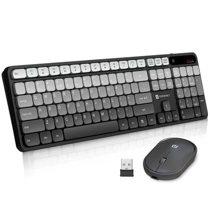 Portronics Key11 Combo Rechargeable Wireless Keyboard and Mouse Set (Grey)