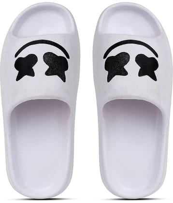 Leavess - White Men's Slide Flip Flop