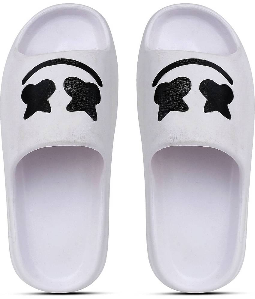 Leavess - White Men's Slide Flip Flop