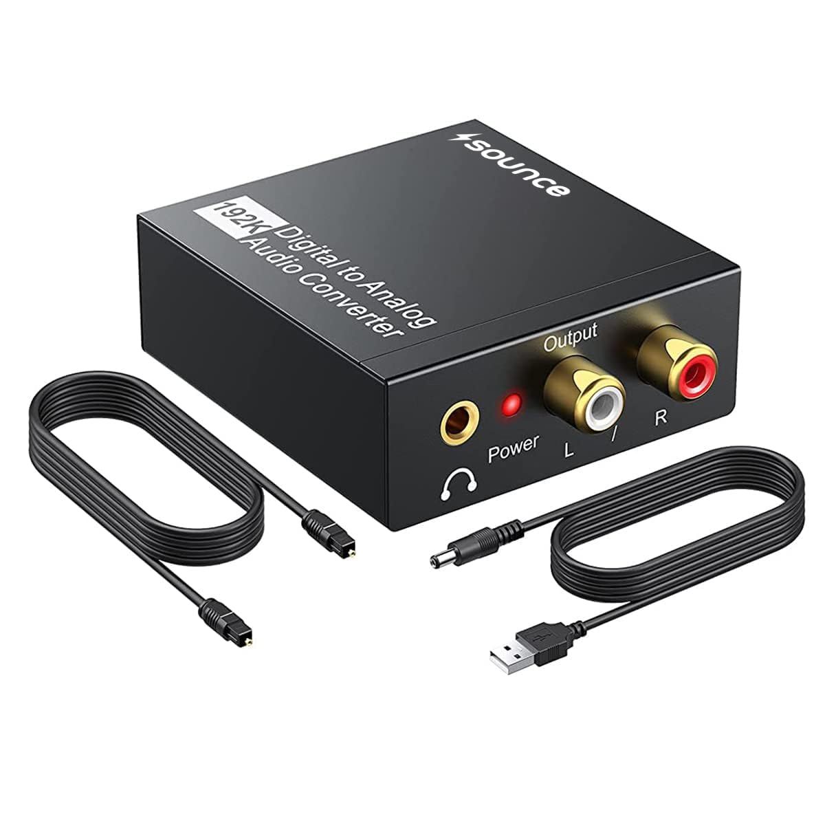 Sounce 192KHz Digital to Analog Audio Converter DAC Digital SPDIF Optical to Analog L/R RCA Converter Toslink Optical to 3.5mm Jack Adapter for PS3 HD DVD PS4 Amp Apple TV Home Cinema Sounce 192KHz Digital to Analog Audio Converter DAC Digital SPDIF Opti