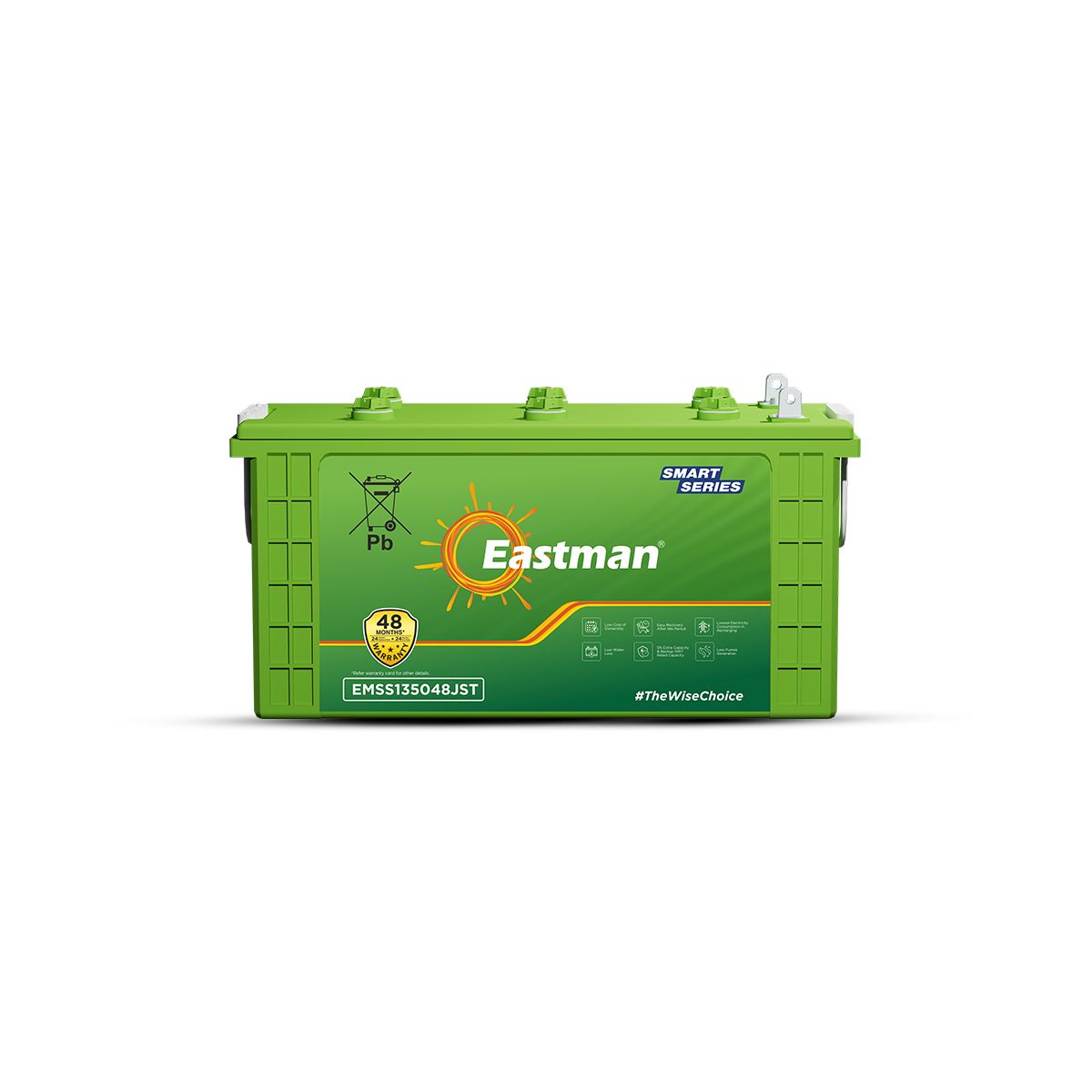 Eastman EMSS135048JST | Jumbo Short Tubular | 135 AH Inverter Battery |Warranty 48 (24+24) Months for Home & Office