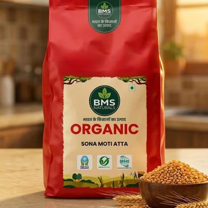 BMS Naturals Organic Sona Moti Atta - 1 kg - One sealed packet