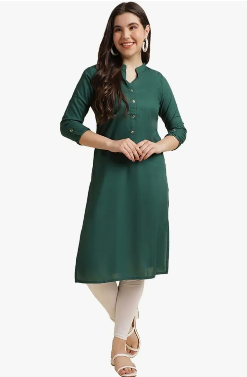 Reyon Plain Solid Kurti