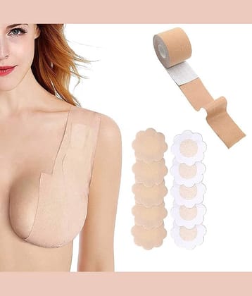 Boob Tape with 10 Nipple Pasties & 36 Fashion Tape Multipurpose Body Tape for Women Push Up & Lifting Breast Tape Breast Lift Bra Tape Bob Tape for Breast Lift Double Sided Tape for Clothes