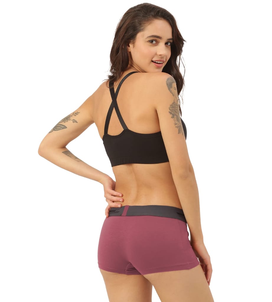 Freecultr Women's Underwear Antibacterial Micromodal Airsoft | Boy Short - Non-Itch, No Chafing, Sweat-Proof Comfort Pack of 1-Rossini Red