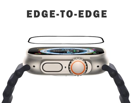 Valente Edge to Edge 9H Tempered glass With Installation Kit for Apple Watch Series 7,8(45mm) Only