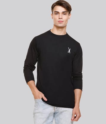 HVBK Pack of 1 Cotton Blend Regular Fit Men's T-Shirt ( Black )