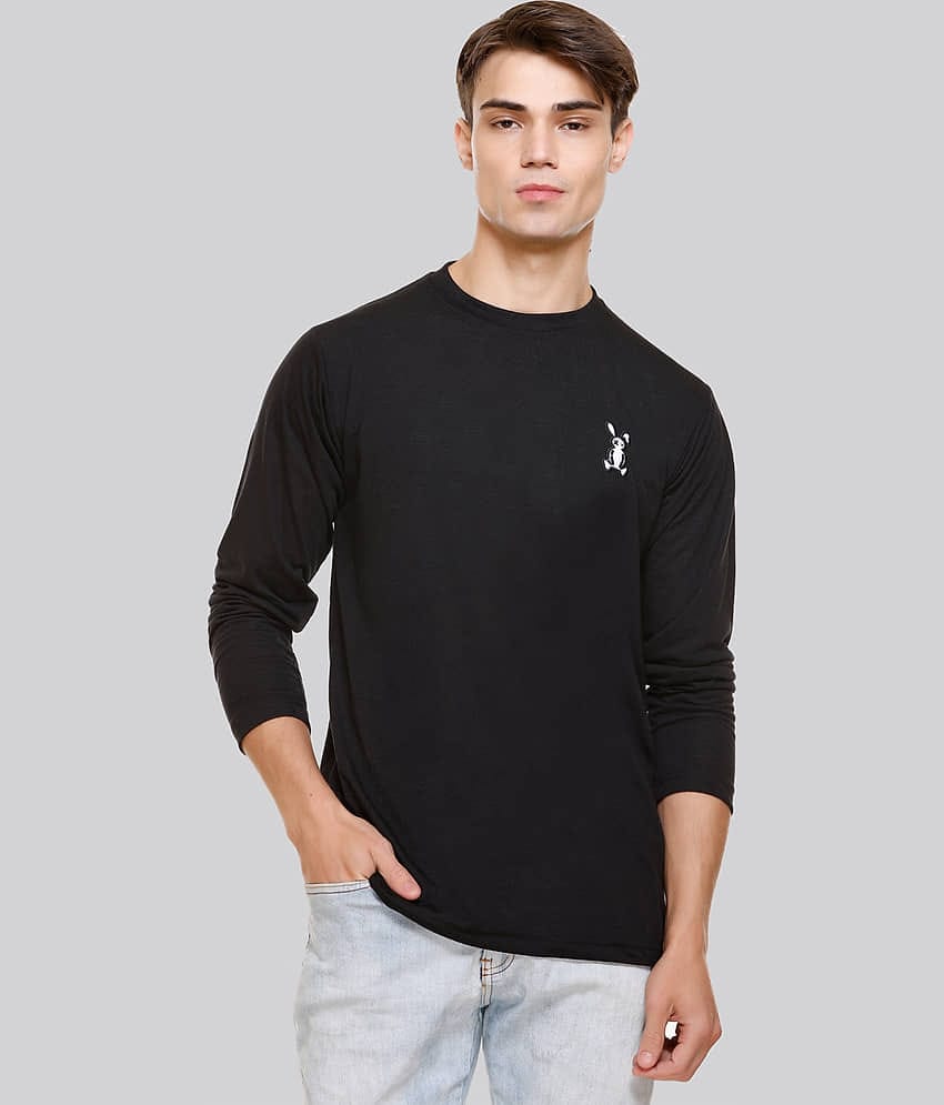 HVBK Pack of 1 Cotton Blend Regular Fit Men's T-Shirt ( Black )