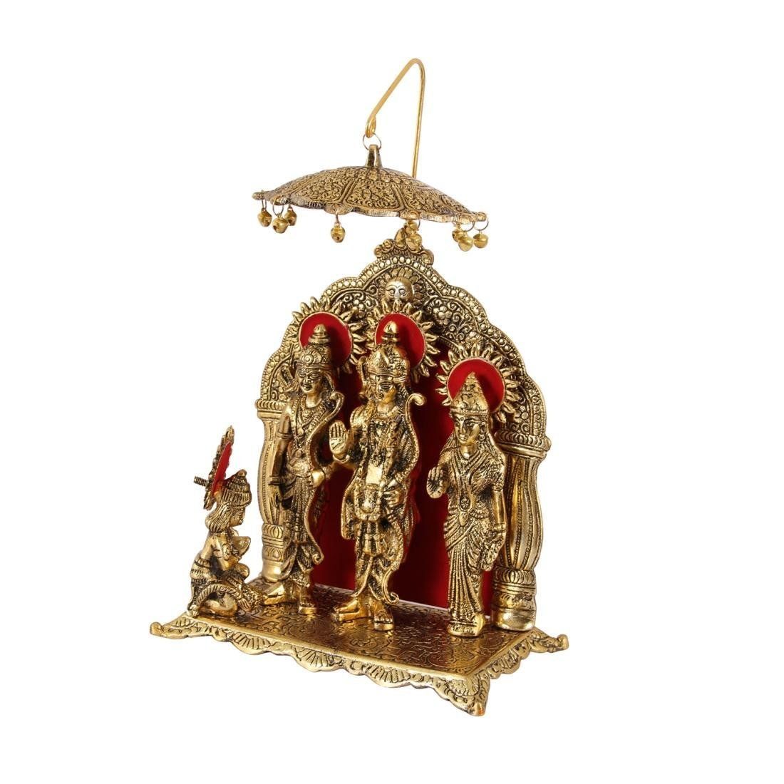 DreamKraft Antique Gold Plated Ram Darbar Statue Idol Showpiece(25.4 cm x 21.59 cm, Gold, Red)