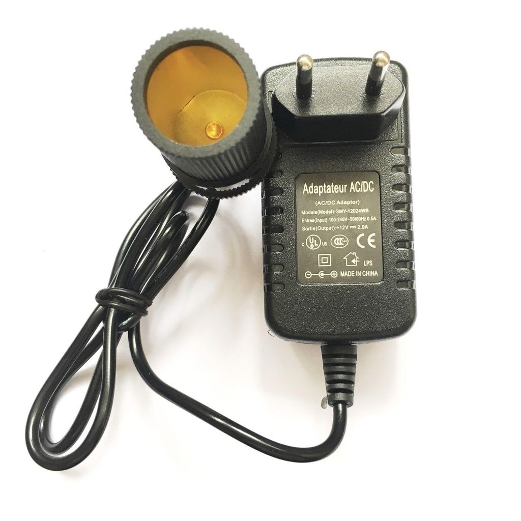 AC to 12V Car Cigarette Lighter Socket Power Adapter Converter