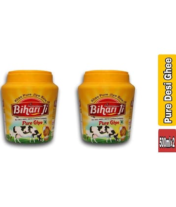 Bihari ji Pure Ghee for Better Digestion and Immunity 500ml jar-2 Ghee 500 mL Pack of 2