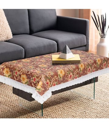Printed PVC 4 Seater Rectangle Table Cover ( 150 x 92 ) cm Pack of 1 Pink