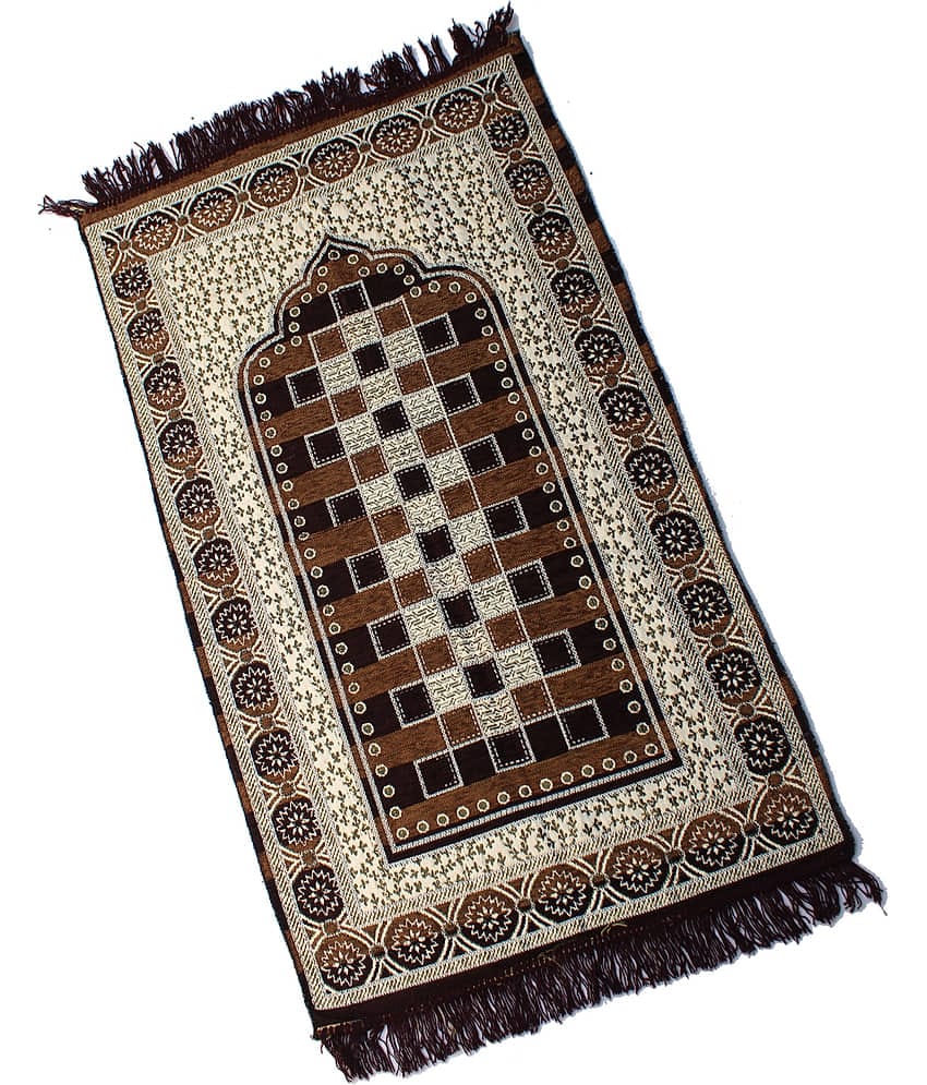 ADIRNY Brown Single Cotton Prayer Mat ( 110 X 70 cm )