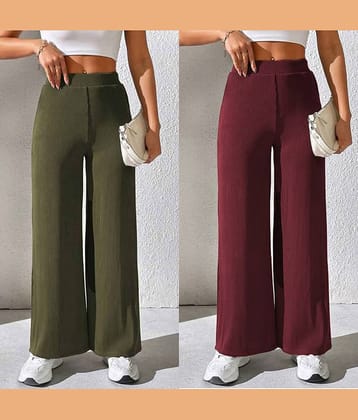 CITYTALK Women Knitted Formal Pants ( Olive,Black )