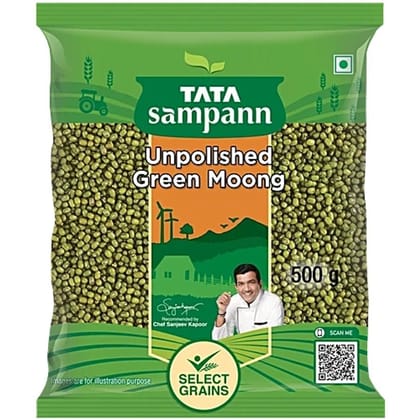 Tata Sampann Unpolished Green Moong Dal - Whole, 500 g - 500 gm - 500 gm - Five Unit