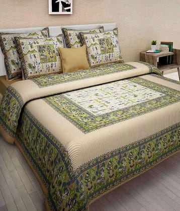 Uniqchoice Cotton Double Bedsheet ( Multi )