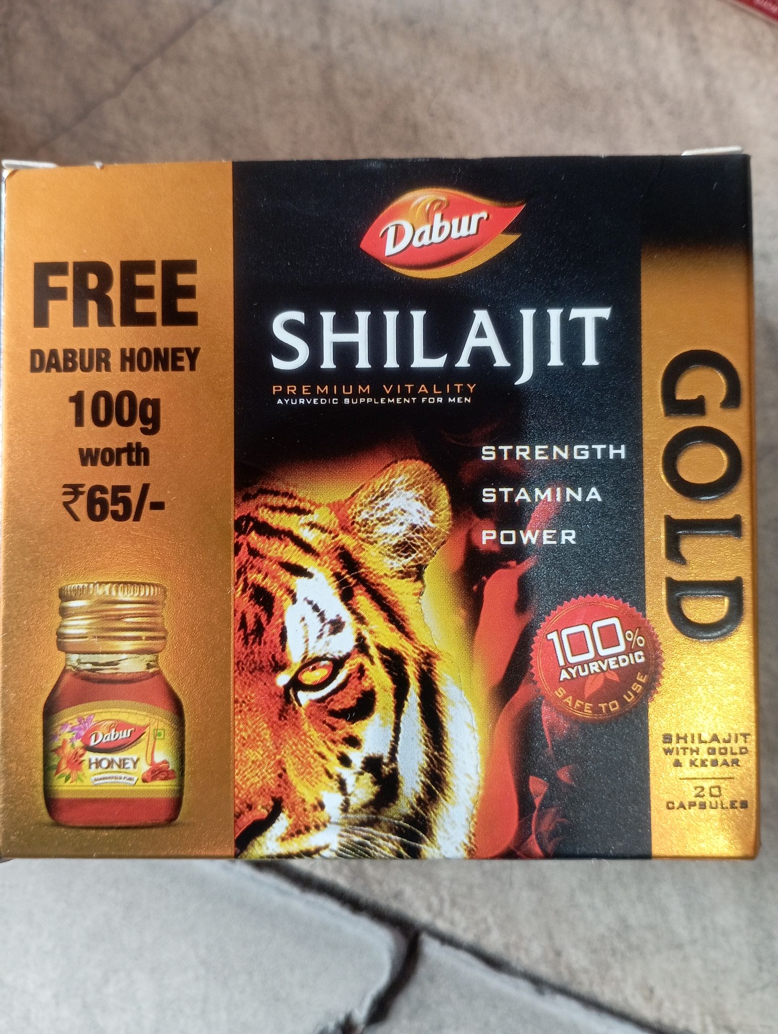 Dabur Gold shilajit 20n + free dabur honey 100g