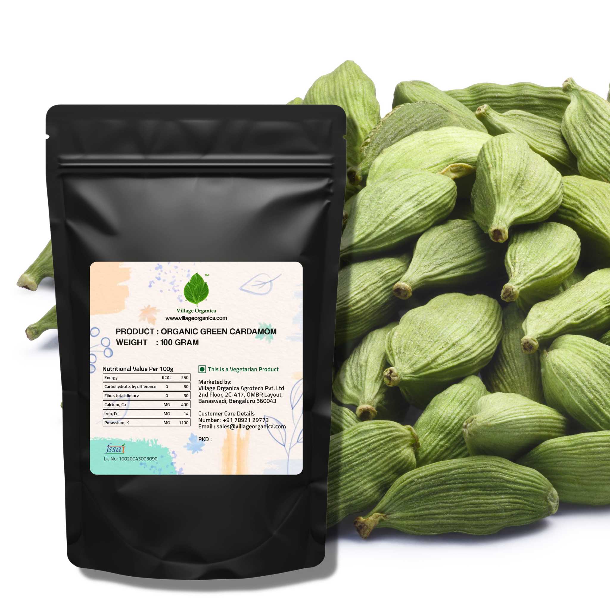 Organic Green Cardamom (Choti Elaichi) - 50g