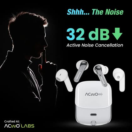 DwOTS Fire ANC - India's First 4 Earbuds In 1 Case With ANC Up To 32dB Eclipse White