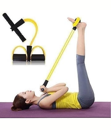 Pull Reducer Training Bands 4 Tubes Body Trimmer Pedal Exerciser Yoga Crossfit Exercise, Arm Exercise, Tummy Body Building Training Women and MensR (Multi)