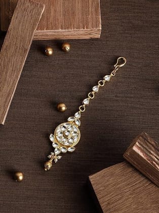 Gold-Plated Kundan Maang Tikka