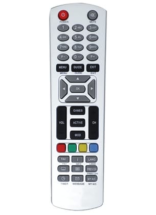 Set Top Box Remote Without Recording Feature, Compatible with Dish TV Zenega-4 DTH Remote Control-Old Remote Functions Must Be Exactly Same (Color Multicolor)