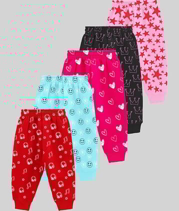 Kuchipoo Pack of 5 Baby Girls Cotton Blend Trackpant ( Multicolor4 )