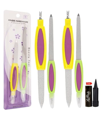 Adbeni Professional Quality Multi Color Nail File With Trimmer Pack of 2 With Kajal