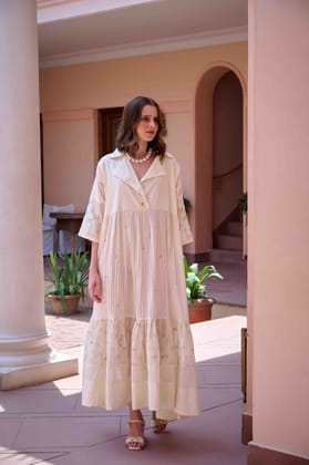 Charlotte Dress Beige-XS