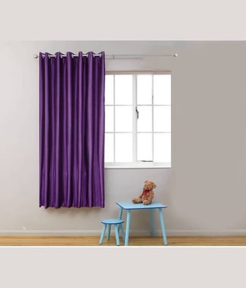 N2C Home Solid Semi-Transparent Eyelet Curtain 5 ft ( Pack of 1 ) - Purple