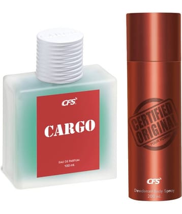 CFS Cargo Blue EDP Long Lasting Perfume & Certified Brown Deodorant Body Spray
