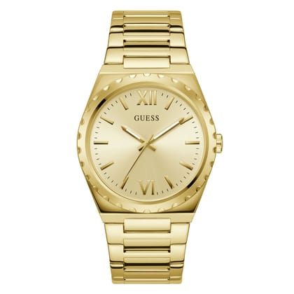 Guess Men 42 mm Size Champagne Dial Analog Watch - U1394G2M-Gold