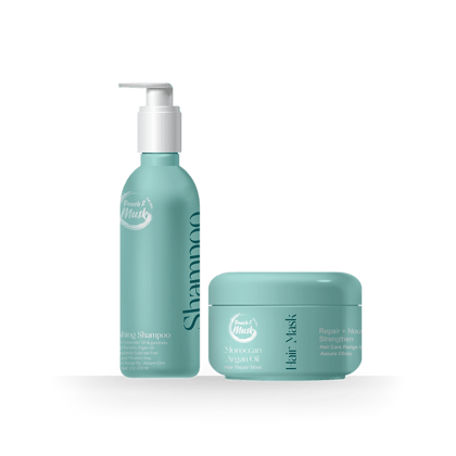 Peach and Musk Moroccan Argan Hair Care Kit Including Nourishing Shampoo 250 ml and Hair Repair Mask 180 gm | Hair Volumizing | Smoothening | Nourishing | Sulphate and Paraben Free