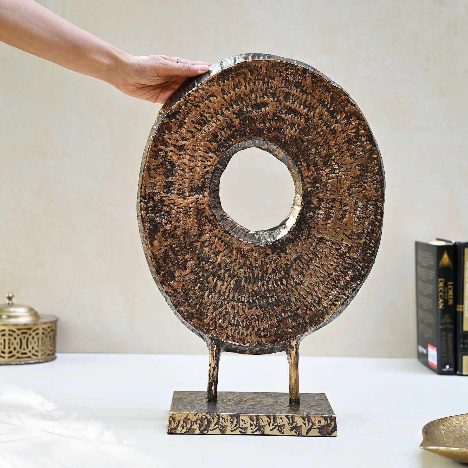 Round Decorative Sculpture on Stand