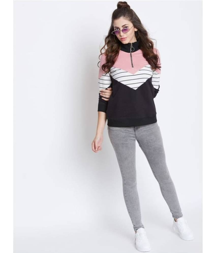 AUSTIN WOOD Cotton - Fleece Multi Color Zippered Sweatshirt