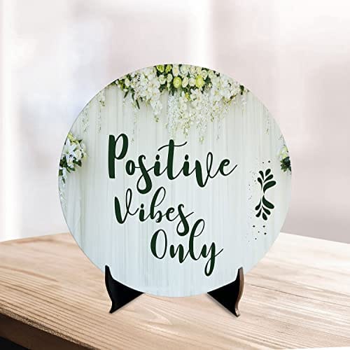 Idols and Figurines for Home and Office Decor|Stylish Quotes Positive Vibes Only for Table|Desk|Livingroom|Modern