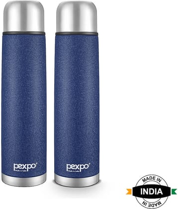 Pexpo 1000ml 24 Hrs Hot and Cold Flask with Jute-bag, Flamingo Vacuum insulated Bottle (Pack of 2, Red)